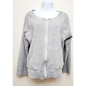 L.A. Movers Gray Full Zip Contrasting Trim Sweatshirt Medium Lightweight Pockets